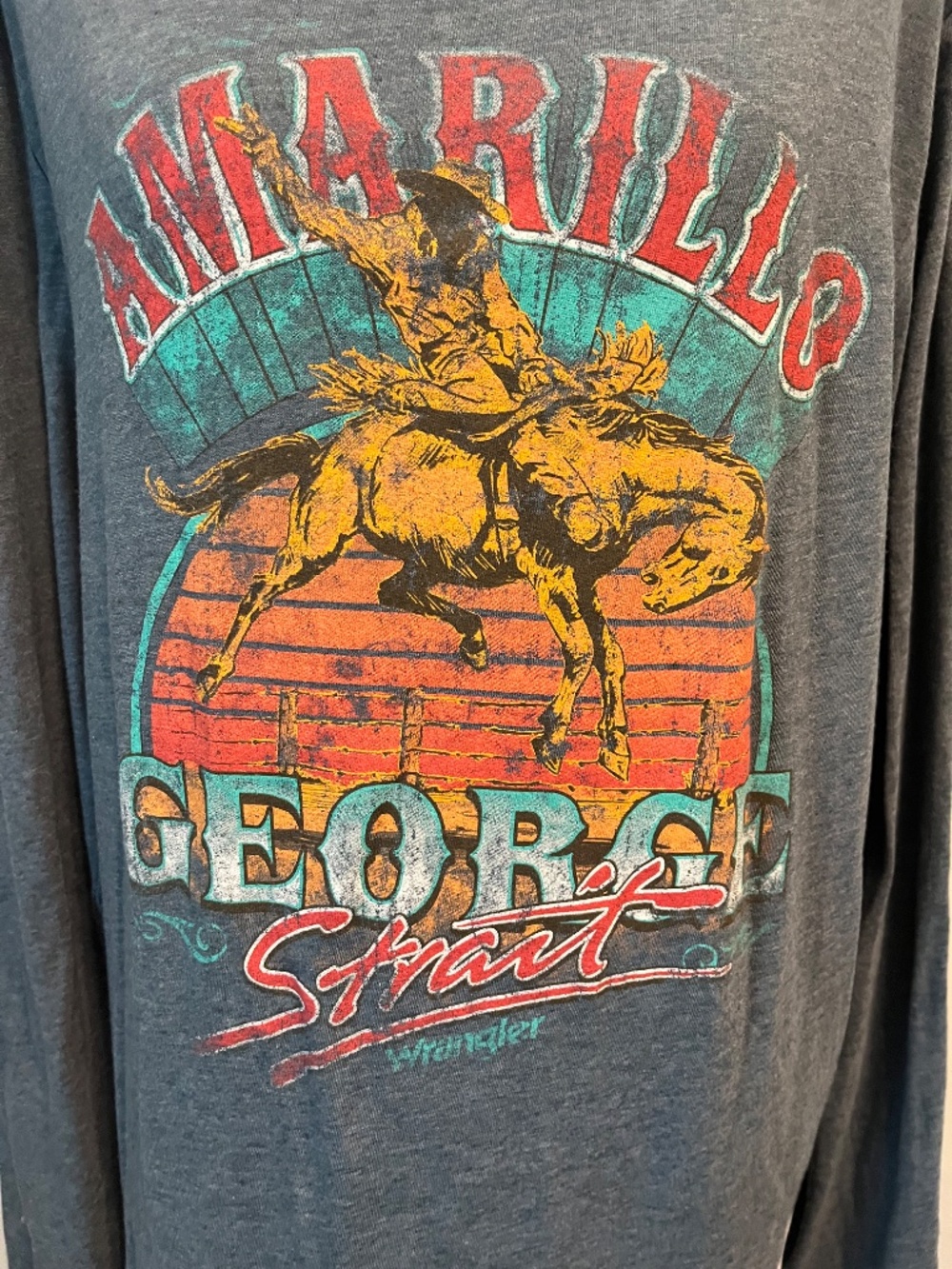 George Strait Amarillo Wrangler Western Graphic Tee - Size M - Picture 2 of 4